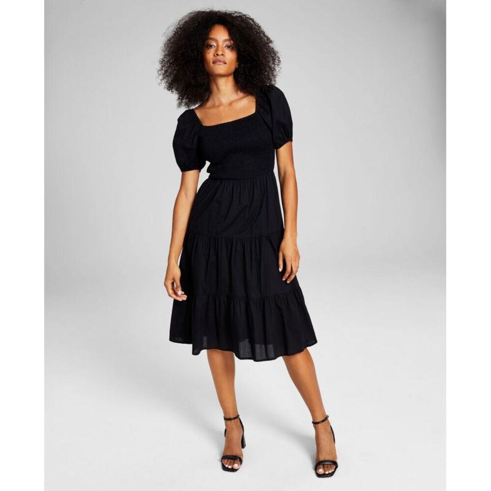 And Now This Now This Womens Cotton Lace Up Back Dress